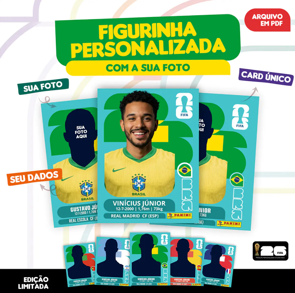 Prévia da figurinha personalizada com sua foto